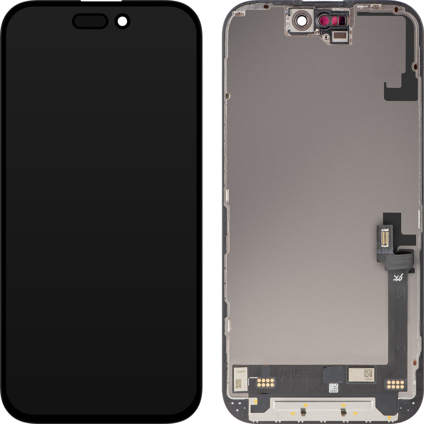 Écran tactile JK pour Apple iPhone 16, avec cadre, Version LCD In-Cell IC Movable, Noir