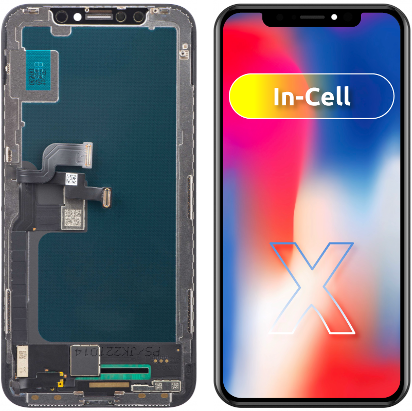 Écran tactile JK pour Apple iPhone X, avec cadre, version In-Cell LCD, noir