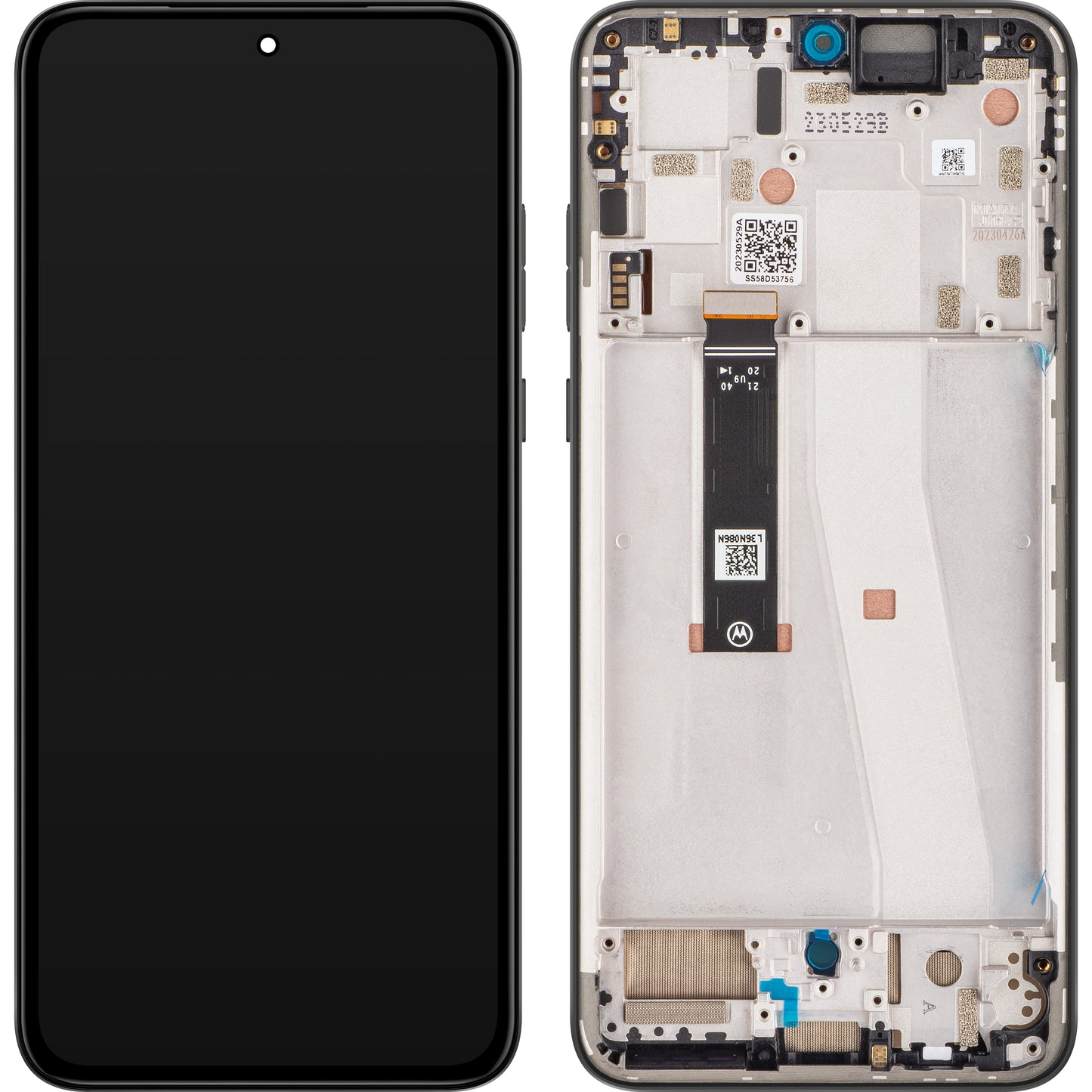 Écran tactile Motorola Edge 30 Neo, avec cadre, noir (Black Onyx), Service Pack 5D68C21403