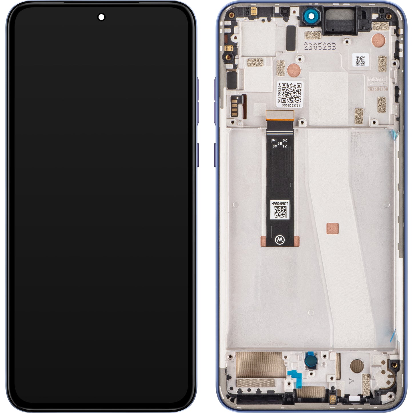Display touchscreen Motorola Edge 30 Neo, con cornice, viola (Very Peri), Service Pack 5D68C21405