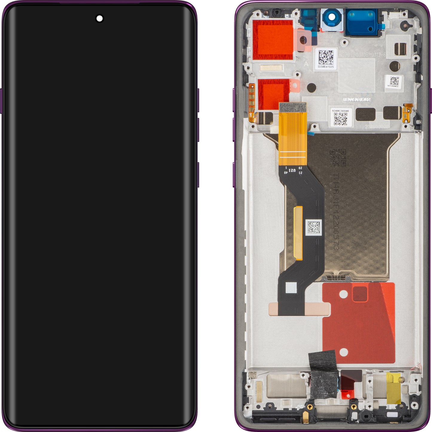 Display mit Touchscreen Motorola Edge 60 Pro, mit Rahmen, Lila (Sparkling Grape), Service Pack 5D68C30047