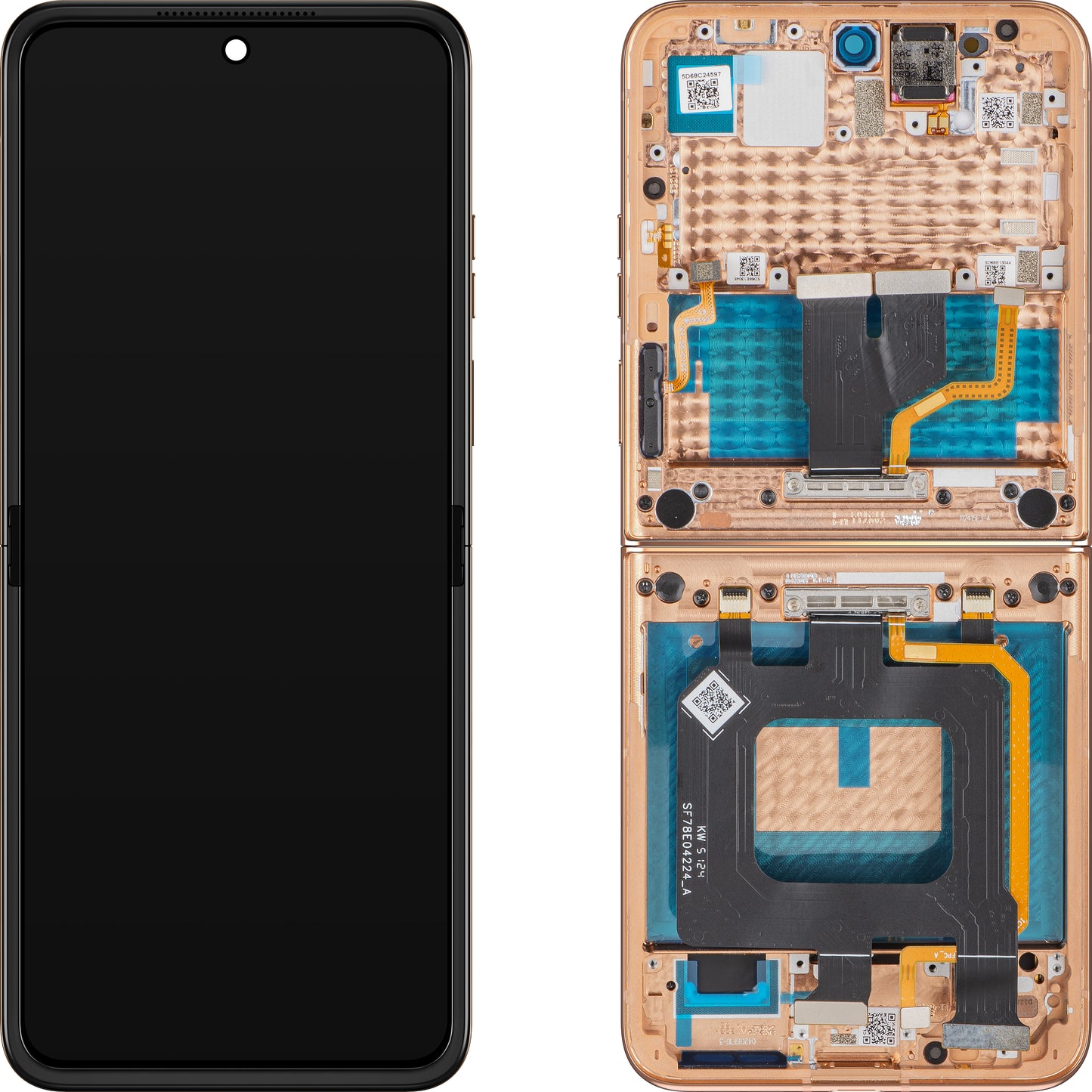 Display mit Touchscreen Motorola Razr+ 2025 / Razr+ 2024 / Razr 50 Ultra, mit Rahmen, Sub Inner, Orange (Peach Fuzz), Service Pack 5D68C24597