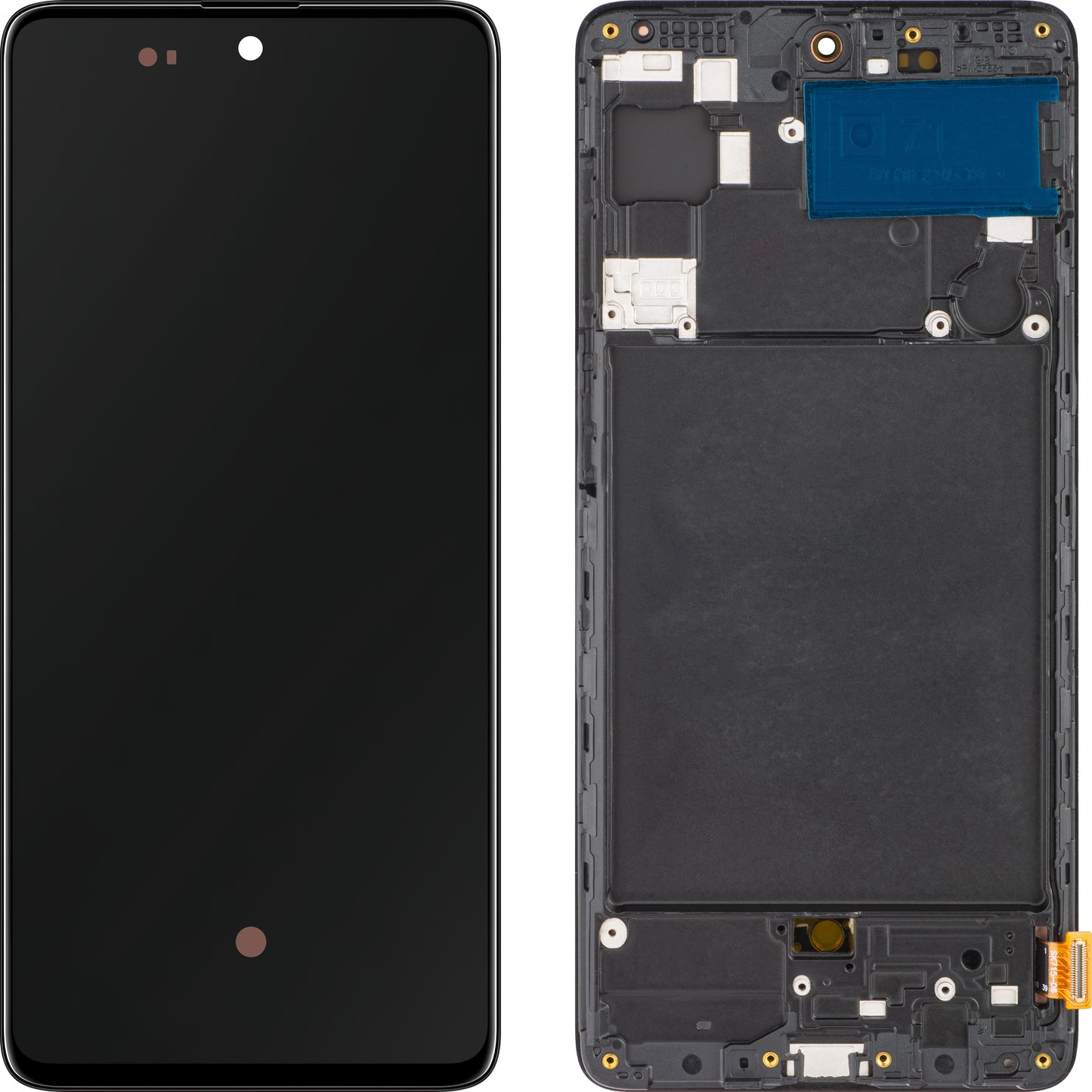 MP Touchscreen-Display kompatibel mit Samsung Galaxy A71 A715, mit Rahmen, OLED-Version, Schwarz, Swap