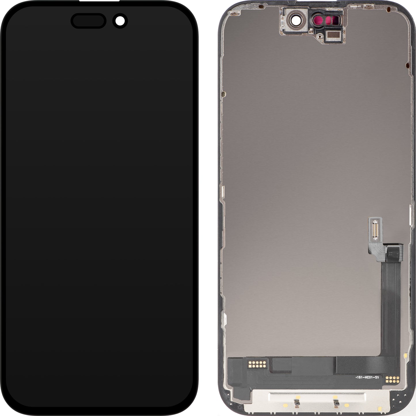 Écran tactile MP compatible avec Apple iPhone 16, avec cadre, Version OLED FHD Diagnostic, Noir