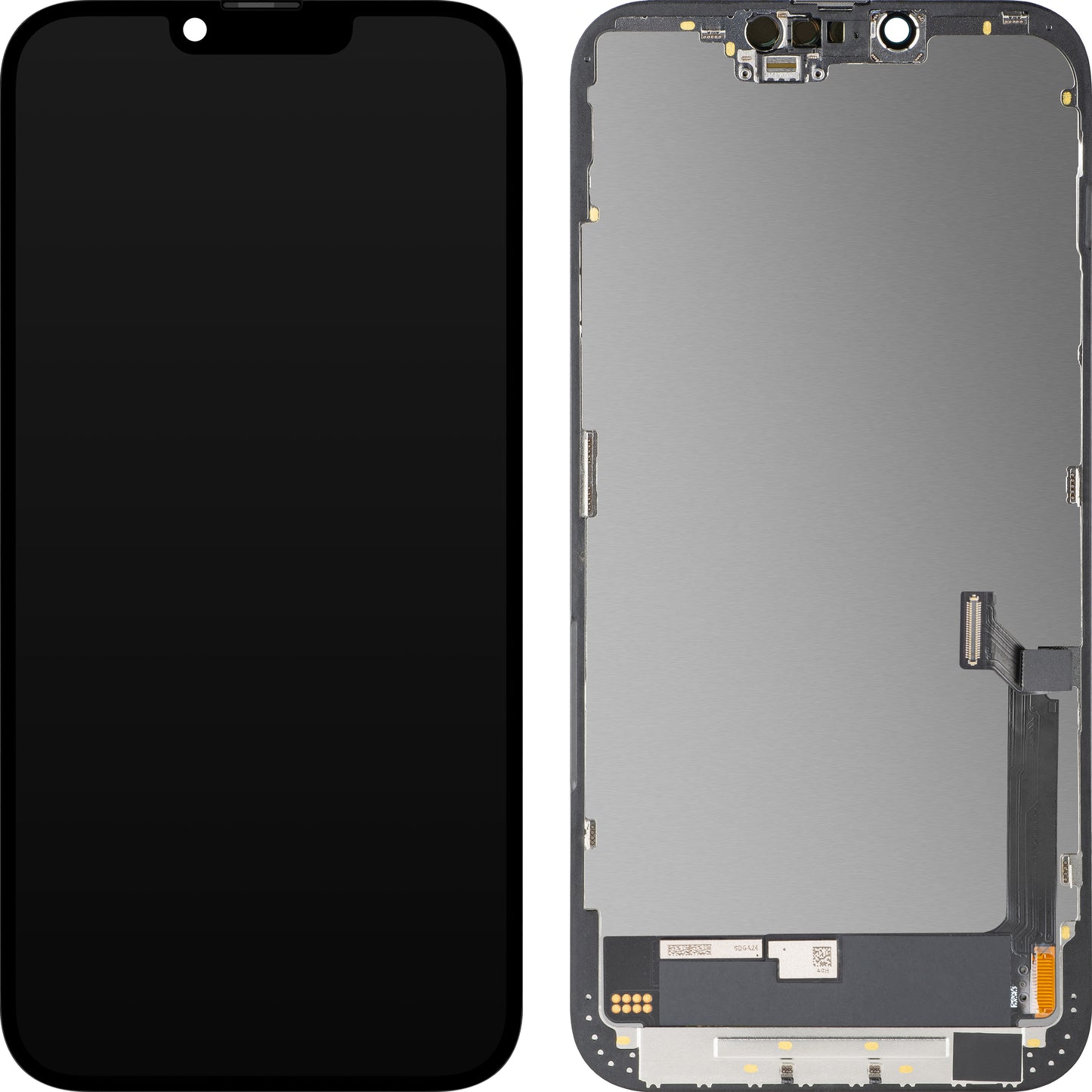 Display con Touchscreen MP compatibile con Apple iPhone 14 Plus, con Cornice, Versione OLED FHD Diagnostic, Nero