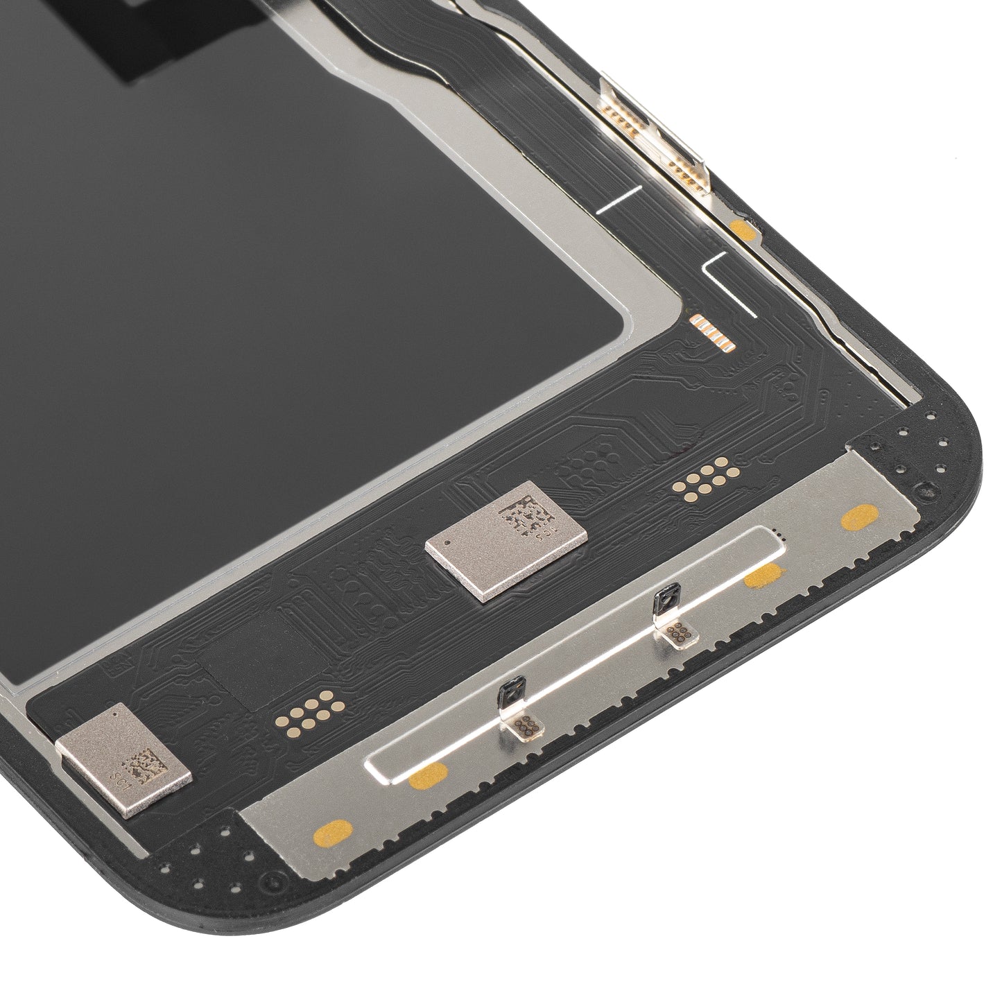 Display con Touchscreen MP compatibile con Apple iPhone 13 Pro, con Cornice, Versione Soft OLED FHD 120Hz IC Movable, Nero