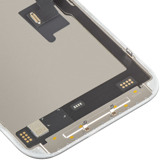 Display con Touchscreen MP compatibile con Apple iPhone 16 Pro, con Cornice, Versione Soft OLED FHD 120Hz IC Movable, Nero