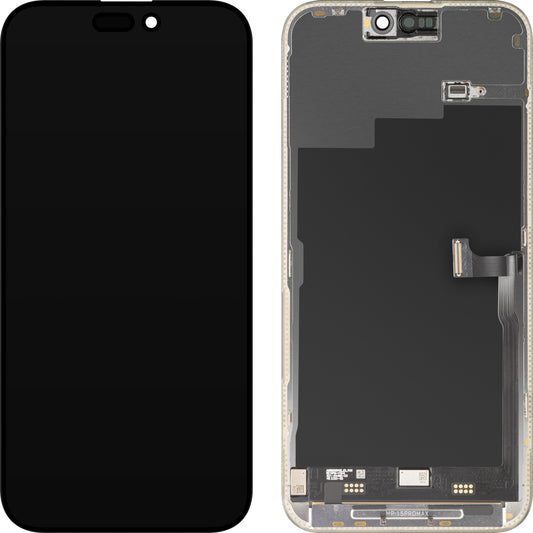 Display con Touchscreen MP compatibile con Apple iPhone 15 Pro Max, con Cornice, Versione Premium Soft OLED FHD 120Hz Diagnostico, Nero, Ricondizionato