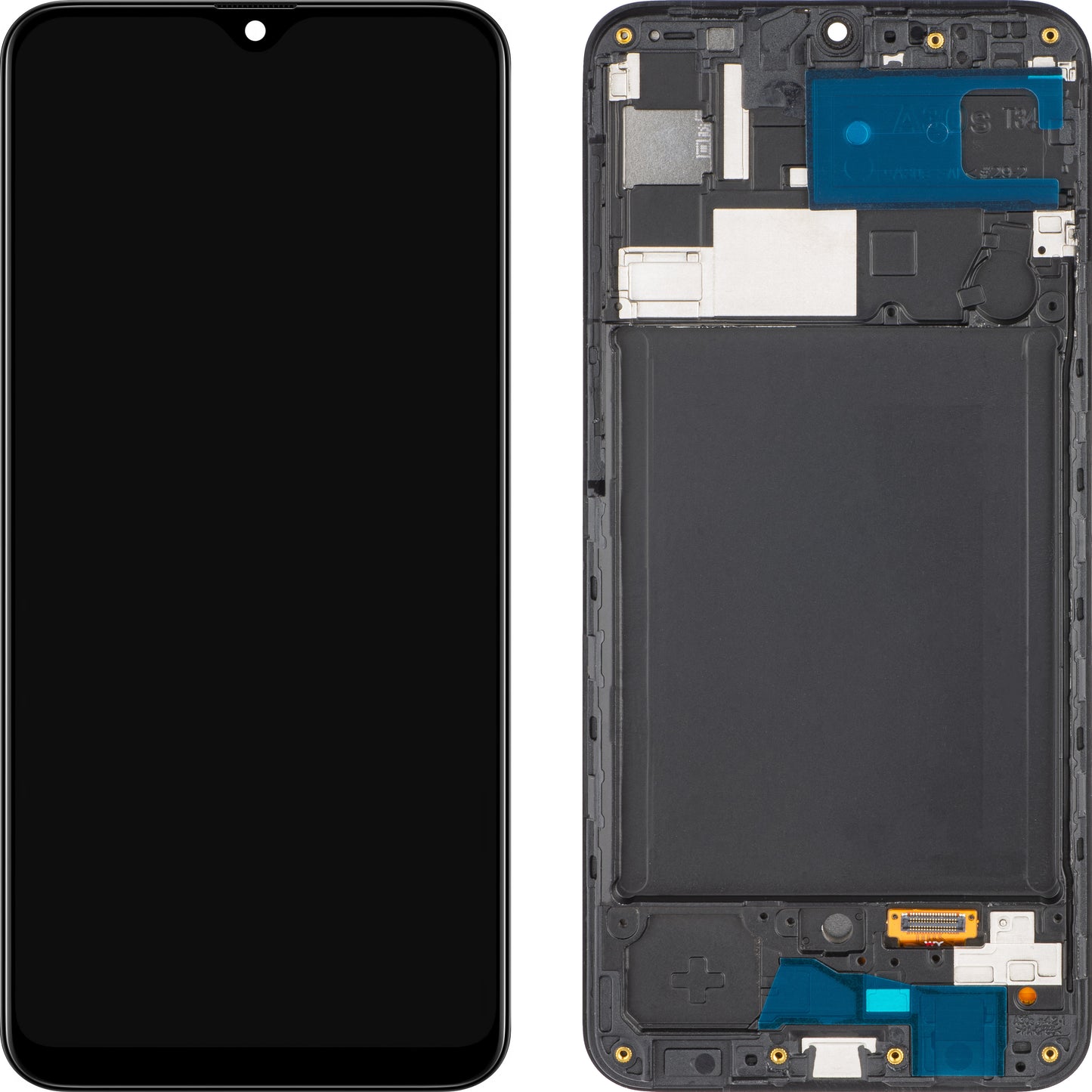 MP Touchscreen Display kompatibel mit Samsung Galaxy A30s A307, mit Rahmen, Schwarz