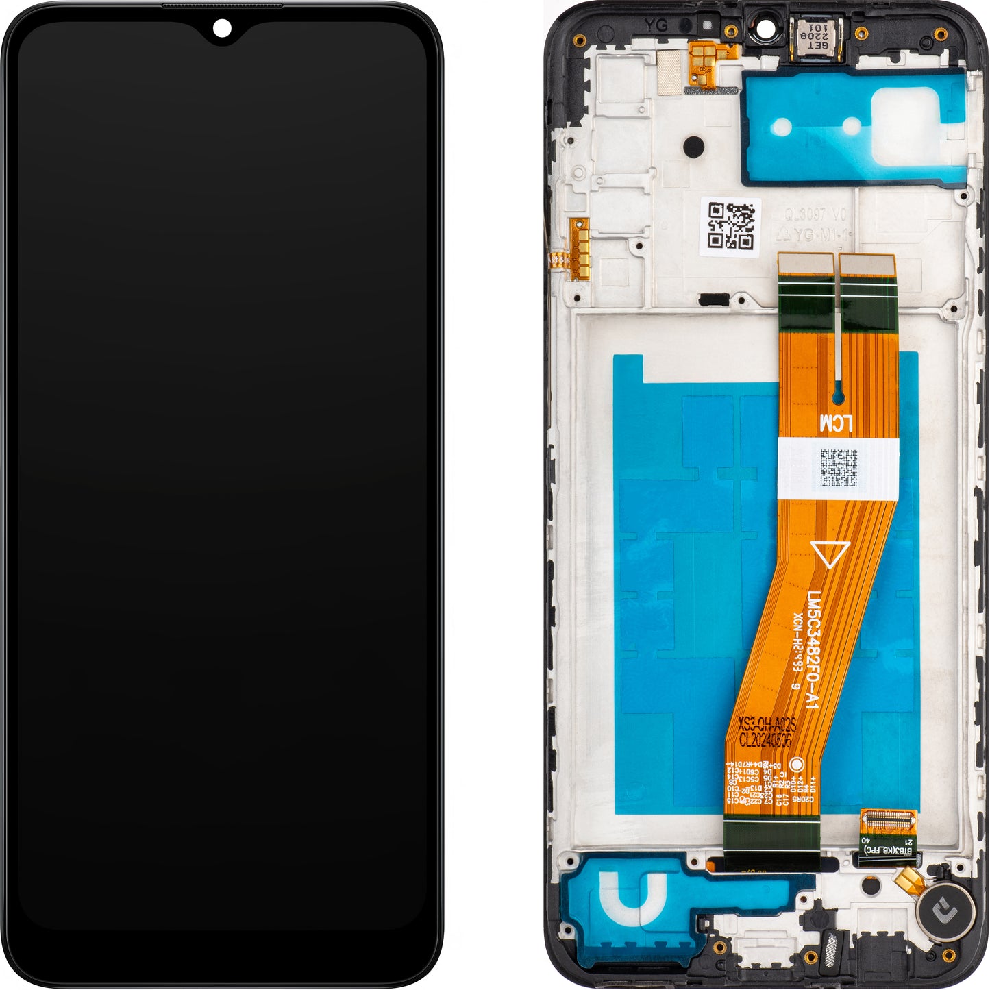 MP Touchscreen Display kompatibel mit Samsung Galaxy A02s A025G, mit Rahmen, Schwarz