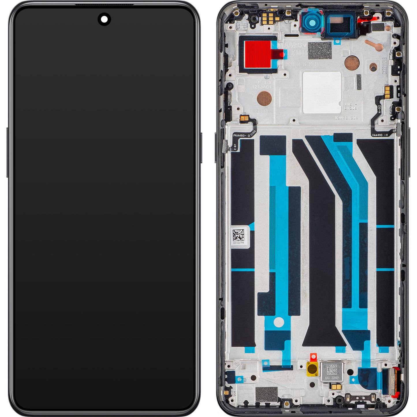 Display mit Touchscreen OnePlus 10T / Ace Pro, mit Rahmen, Schwarz (Moonstone Black), Service Pack 4130326