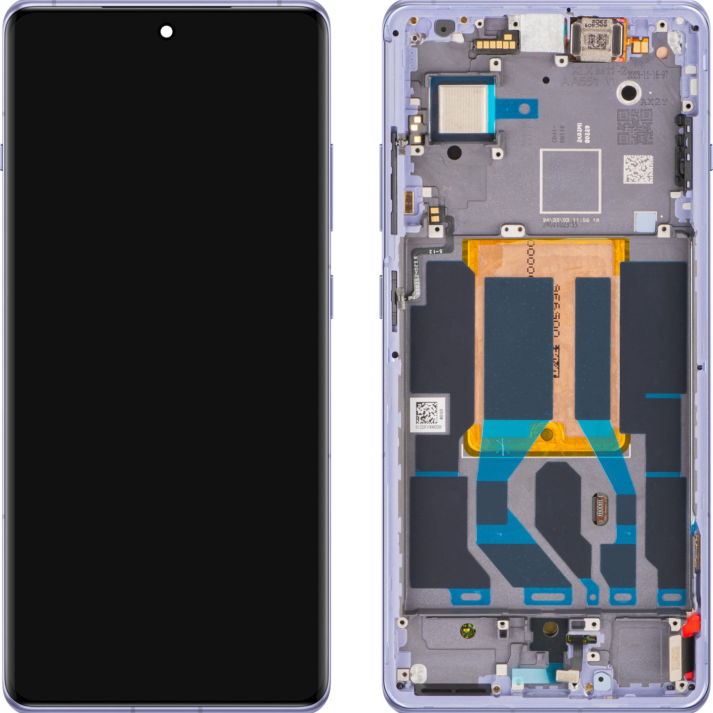 Display con Touchscreen OnePlus 12R, con Cornice, Viola (Electric Violet), Service Pack 621029000159