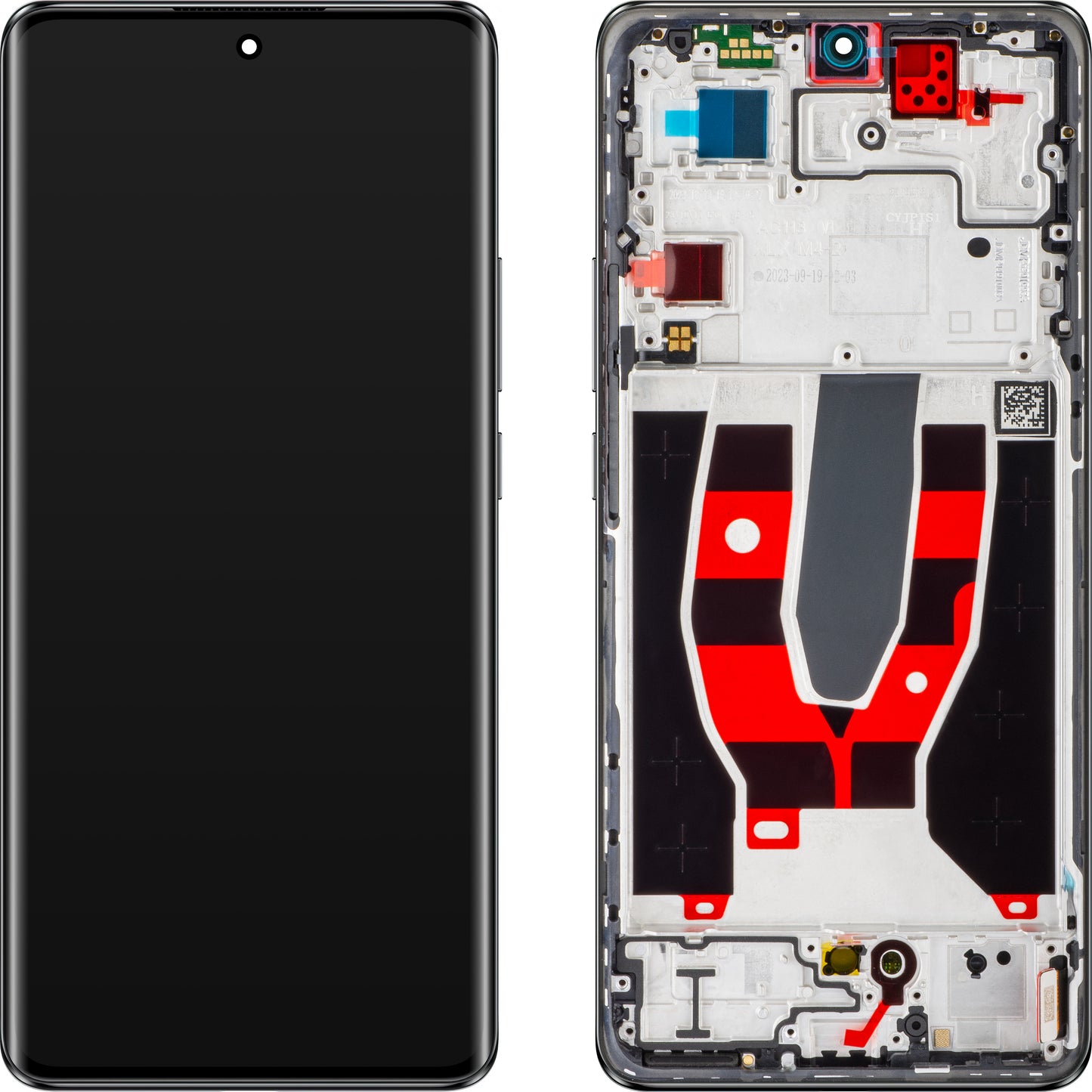 Oppo Reno10 Écran tactile avec cadre, noir (gris argenté), Service Pack 621029000060