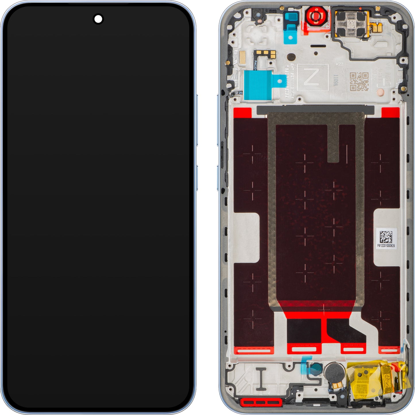 Écran tactile Oppo Reno15 F, avec cadre, Bleu (Aurora Blue), Service Pack 621029000798