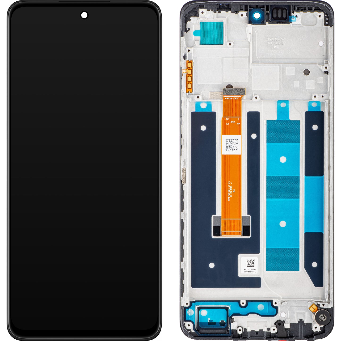 Touchscreen Display Realme C55, mit Rahmen, Schwarz, Service Pack 4130438