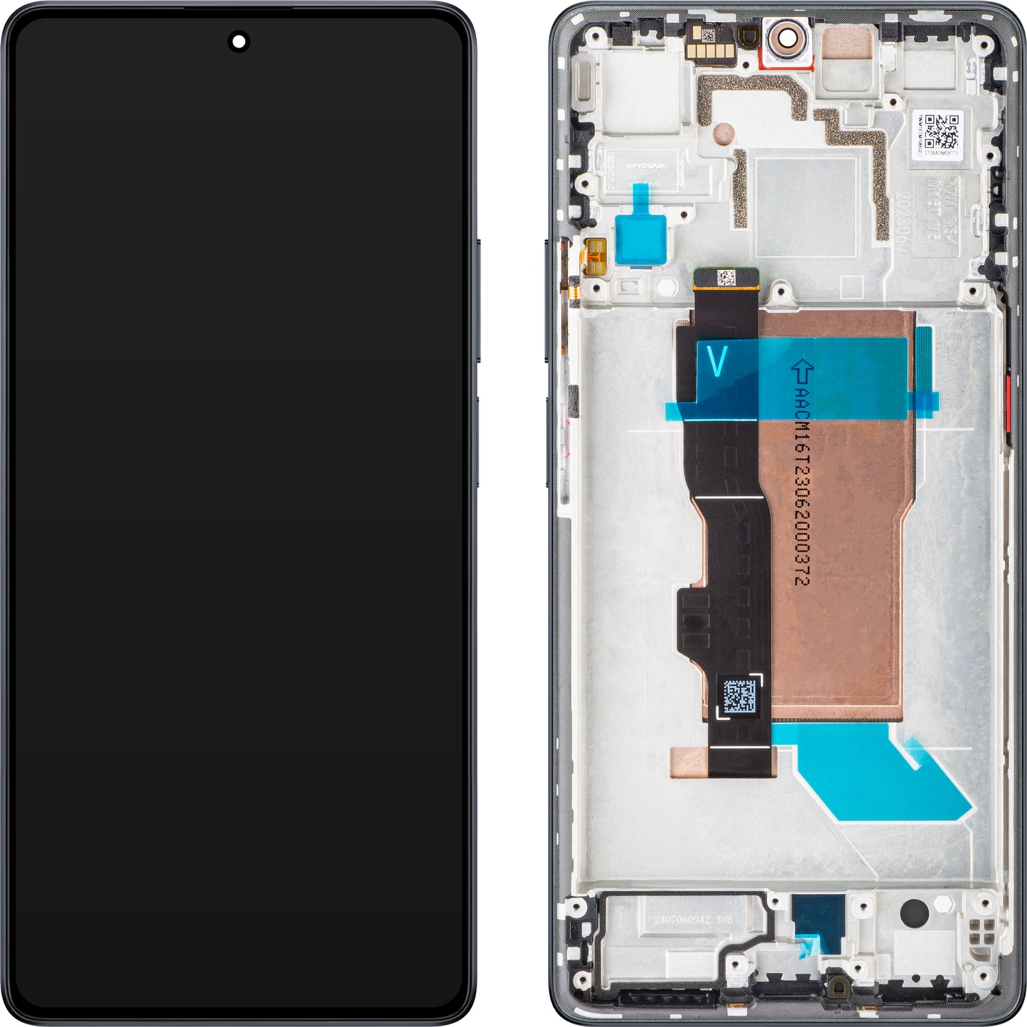 Écran tactile Xiaomi Poco F5, avec cadre, noir, Service Pack 560001M16T00