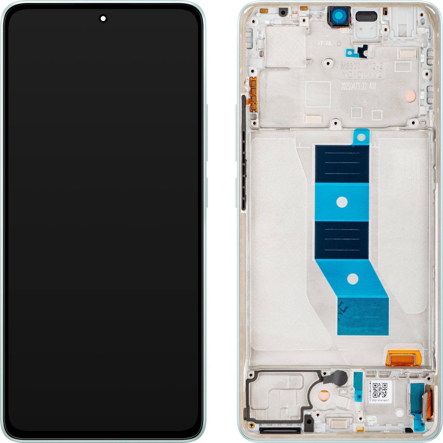 Display con Touchscreen Xiaomi Redmi Note 14 5G, con Cornice, Verde (Coral Green), Service Pack 56001800O1700