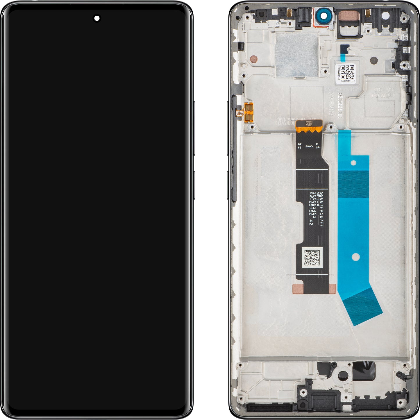 Display mit Touchscreen Xiaomi Redmi Note 14 Pro 4G, mit Rahmen, Schwarz (Midnight Black), Service Pack 560003000O600