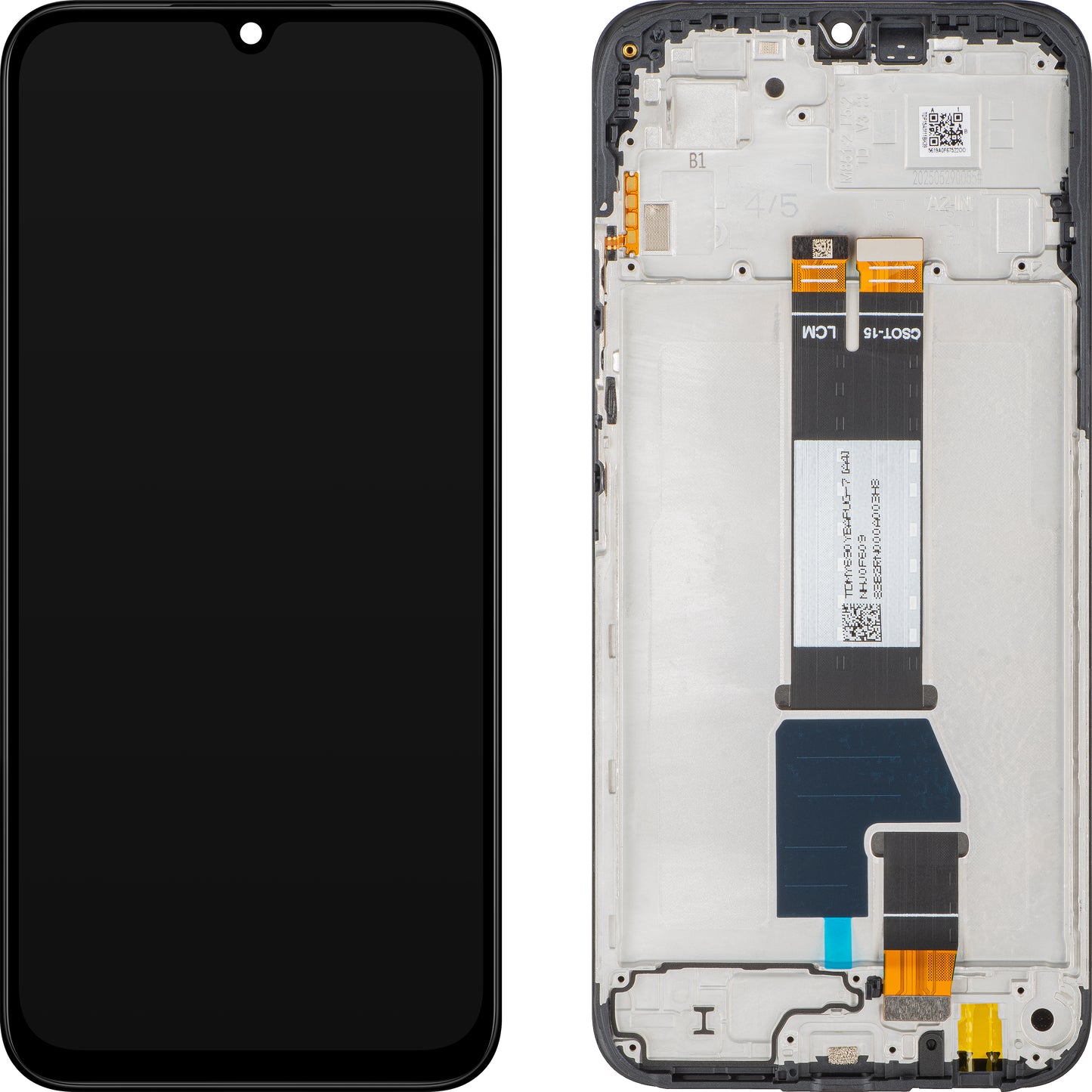 Écran tactile Xiaomi Poco C85 4G / Redmi 15C 4G, avec cadre, Version Globale, Noir, Service Pack 560009000O700