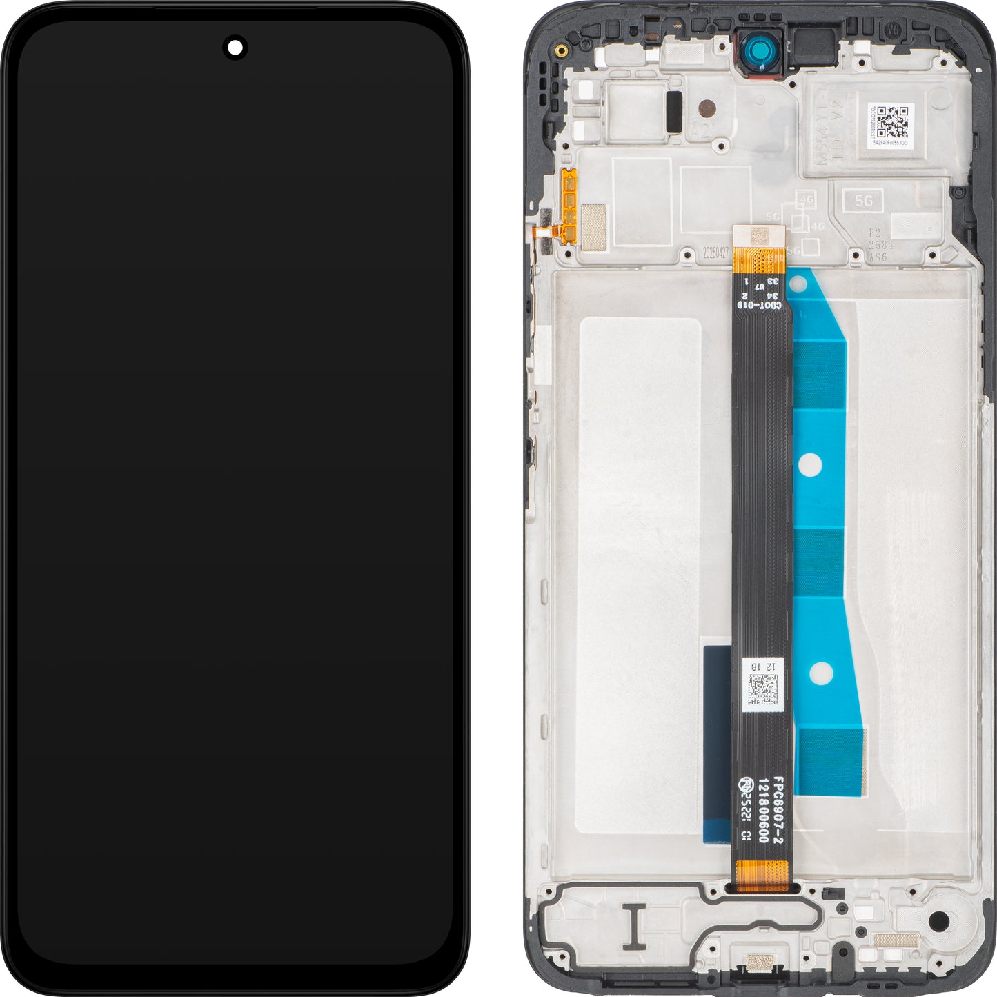 Display con Touchscreen Xiaomi Poco M7 4G / Redmi 15 4G, con Cornice, Versione Europa, Nero, Service Pack 560001O19AP00