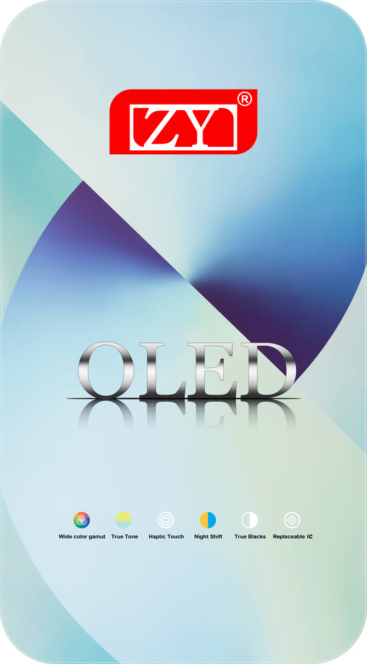 ZY Écran tactile pour Apple iPhone 13 Pro, avec cadre, version Soft OLED, noir