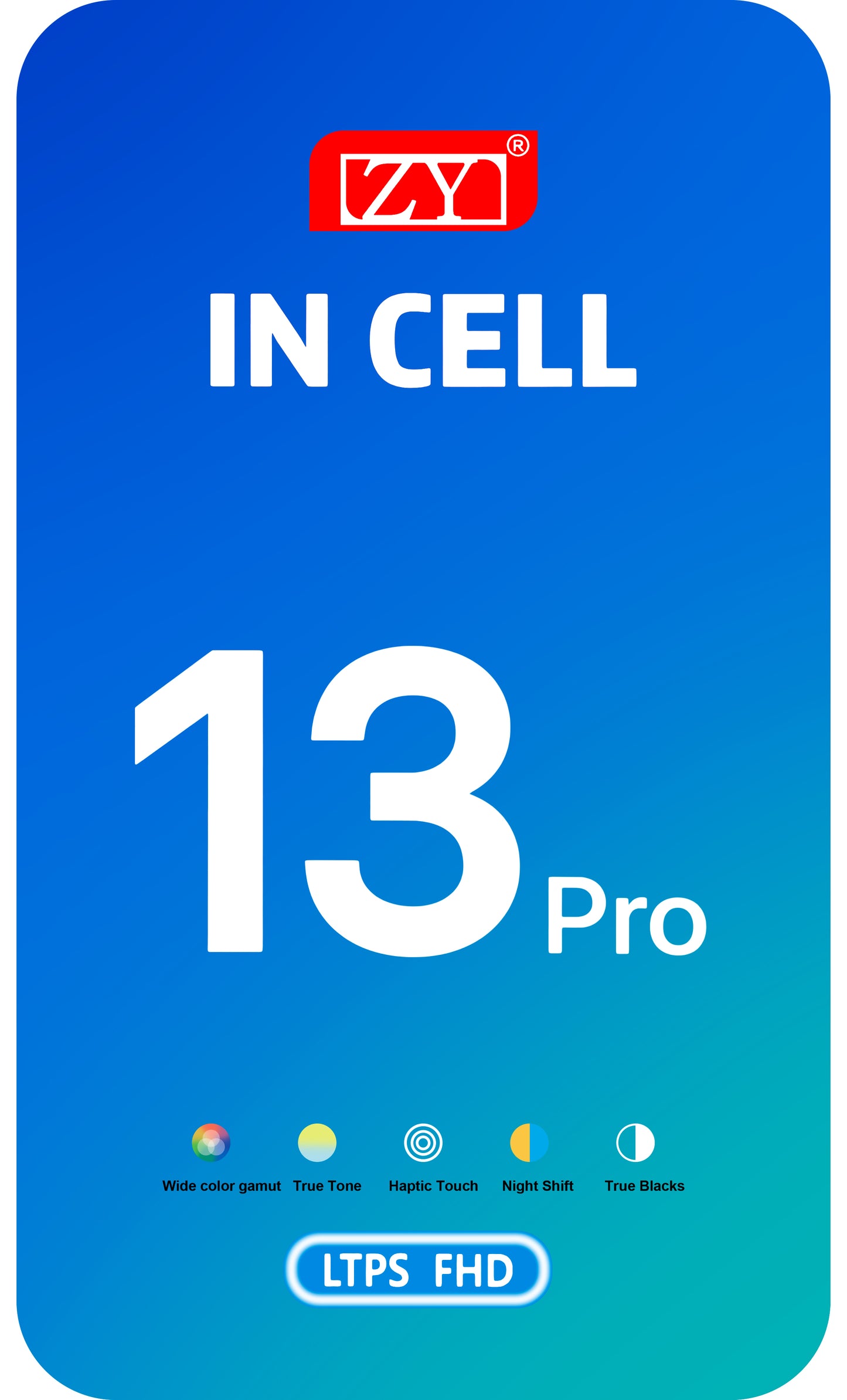 ZY Écran tactile pour Apple iPhone 13 Pro, avec cadre, In-Cell IC Movable LCD Version, Noir