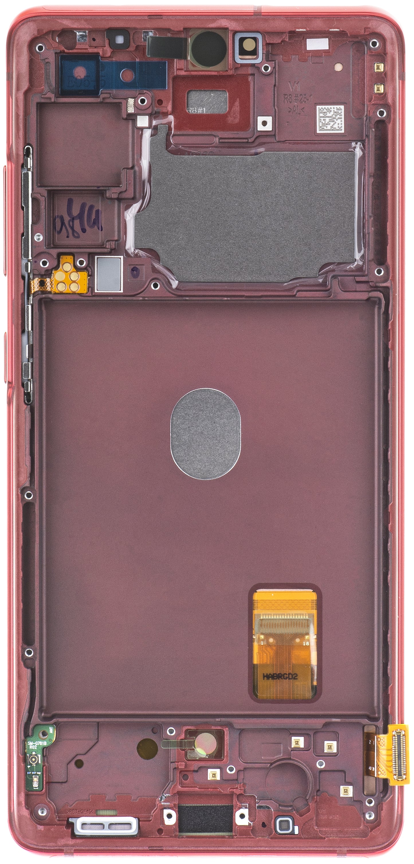 Touchscreen Display Samsung Galaxy S20 FE 5G G781, mit Rahmen, Rot, Service Pack GH82-24214E