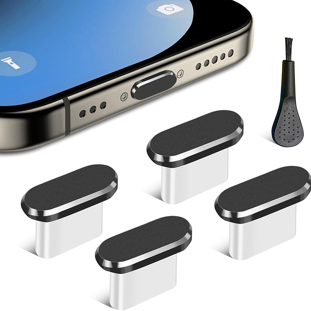 Staubschutzkappe Telefonanschluss Techsuit AD1, USB-C, 4er Set, Schwarz