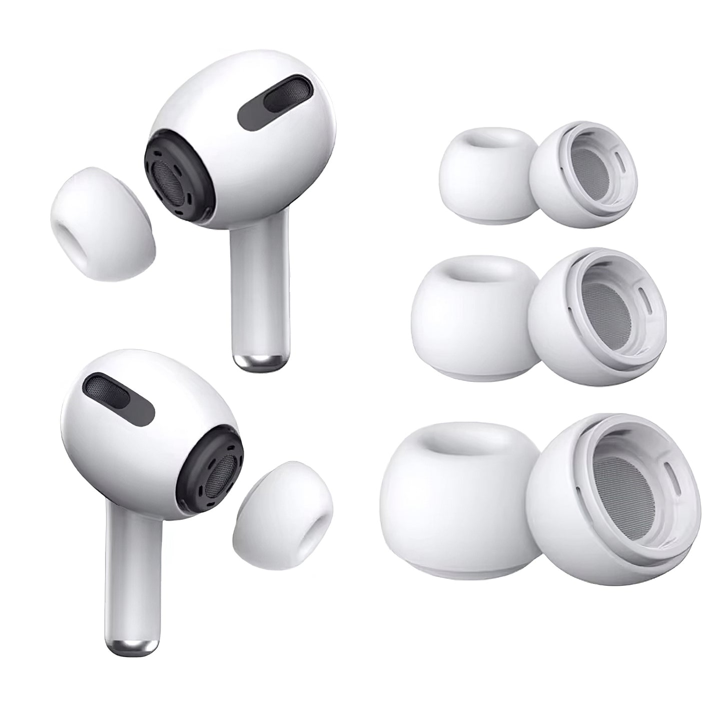 Tech-Protect Ohrstöpsel für Apple AirPods Pro Serie, Größe S / M / L, Weiß