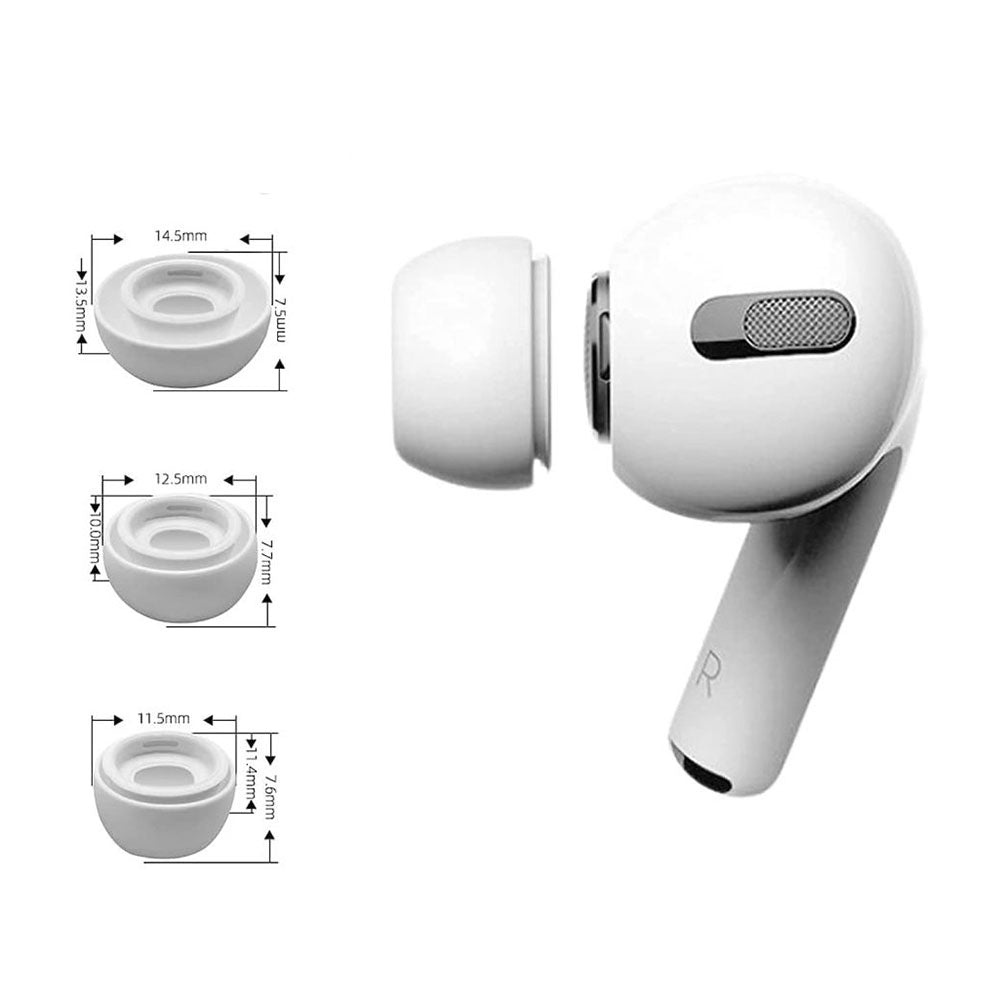 Embouts Techsuit ET2 pour Apple AirPods Pro 3, Taille XS / S / L, Blancs