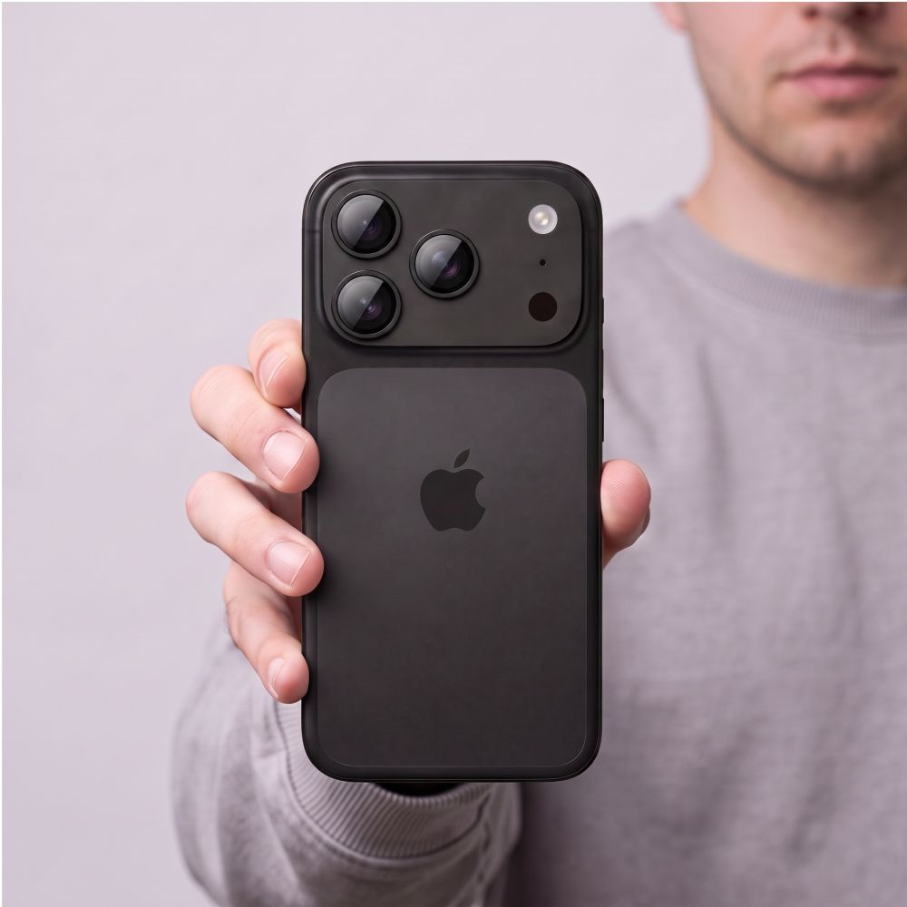 Pellicola protettiva per fotocamera posteriore Tech-Protect CamFull Fit+ per Apple iPhone 18 Pro Max, vetro temperato, nero