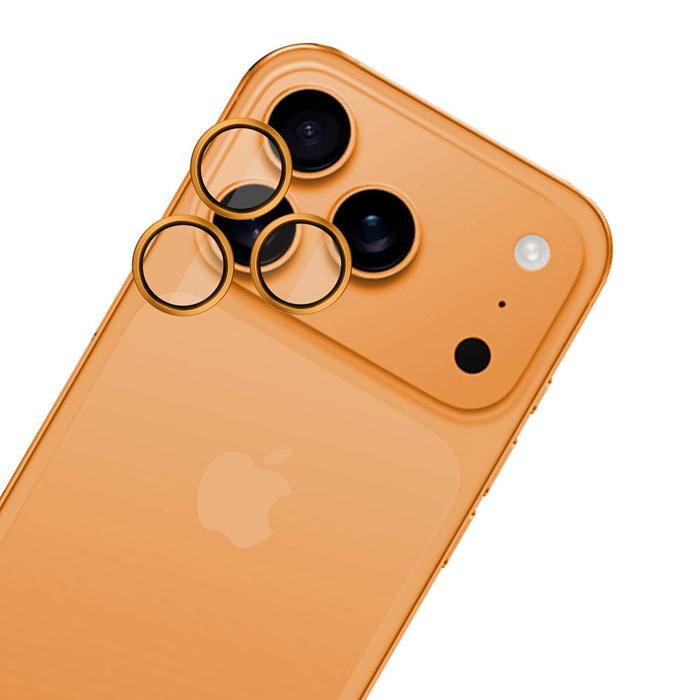 Schutzfolie Rückkamera 3MK Hardy Protection Pro für Apple iPhone 17 Pro Max / 17 Pro, Gehärtetes Glas, Orange