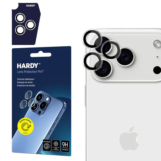 Film de protection pour caméra arrière 3MK Hardy Protection Pro pour Apple iPhone 17 Pro Max / 17 Pro, Verre trempé, Transparent