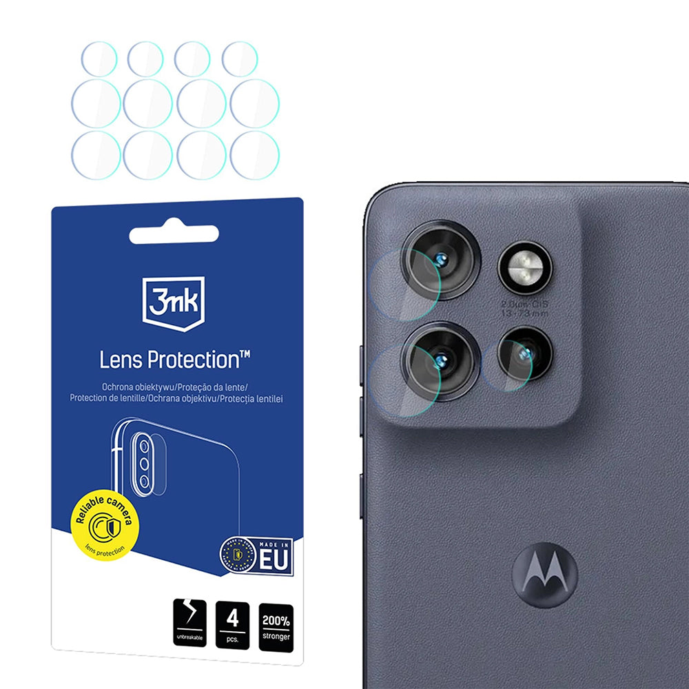 Schutzfolie Rückkamera 3MK Protection für Motorola Edge 60 Neo, Flexibles Glas, Set 4 Stück, Transparent