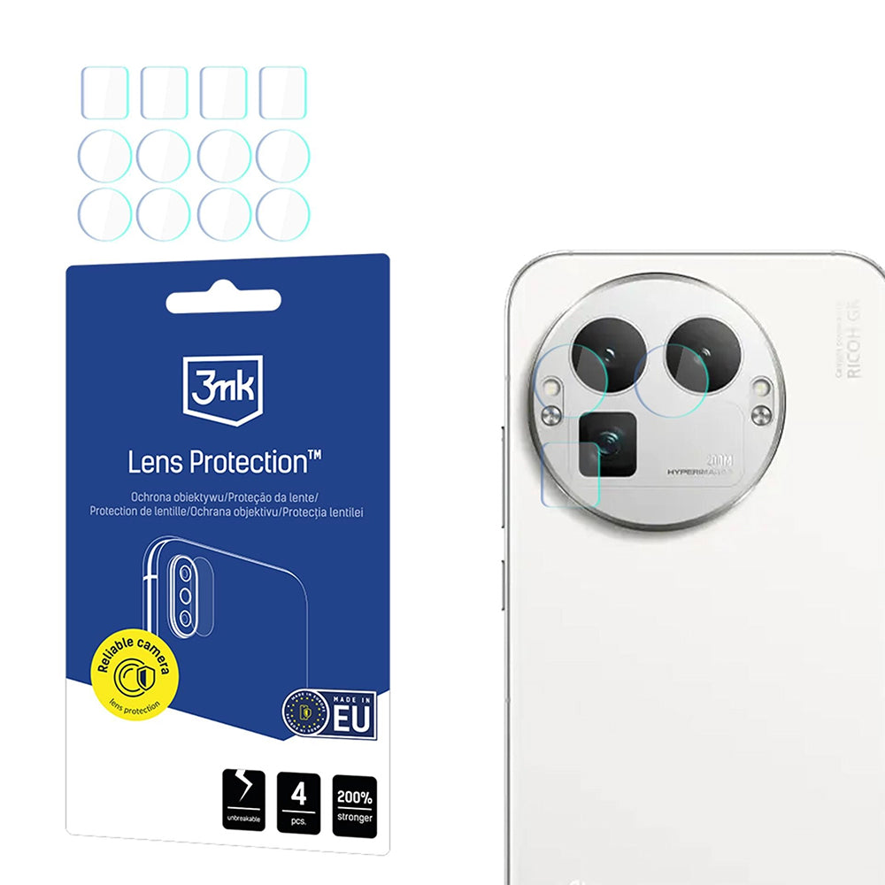 Pellicola protettiva per Fotocamera Posteriore 3MK Protection per Realme GT 8 Pro, Vetro Temperato, Set 4 pezzi, Trasparente