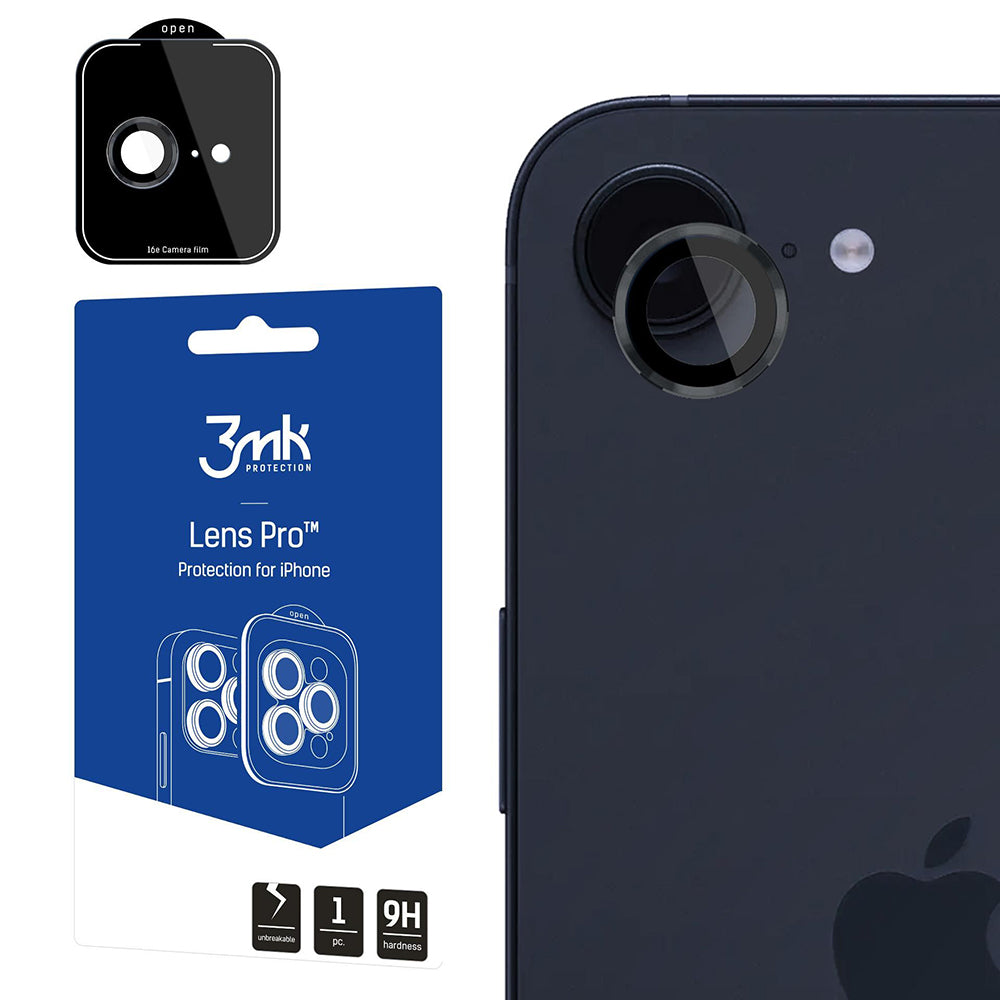 Film de protection pour caméra arrière 3MK Protection Pro pour Apple iPhone 17e / 16e, Verre trempé, Transparent