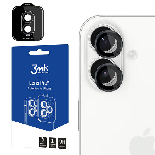 Film de protection Caméra Arrière 3MK Protection Pro pour Apple iPhone 17, Verre Trempé, Noir