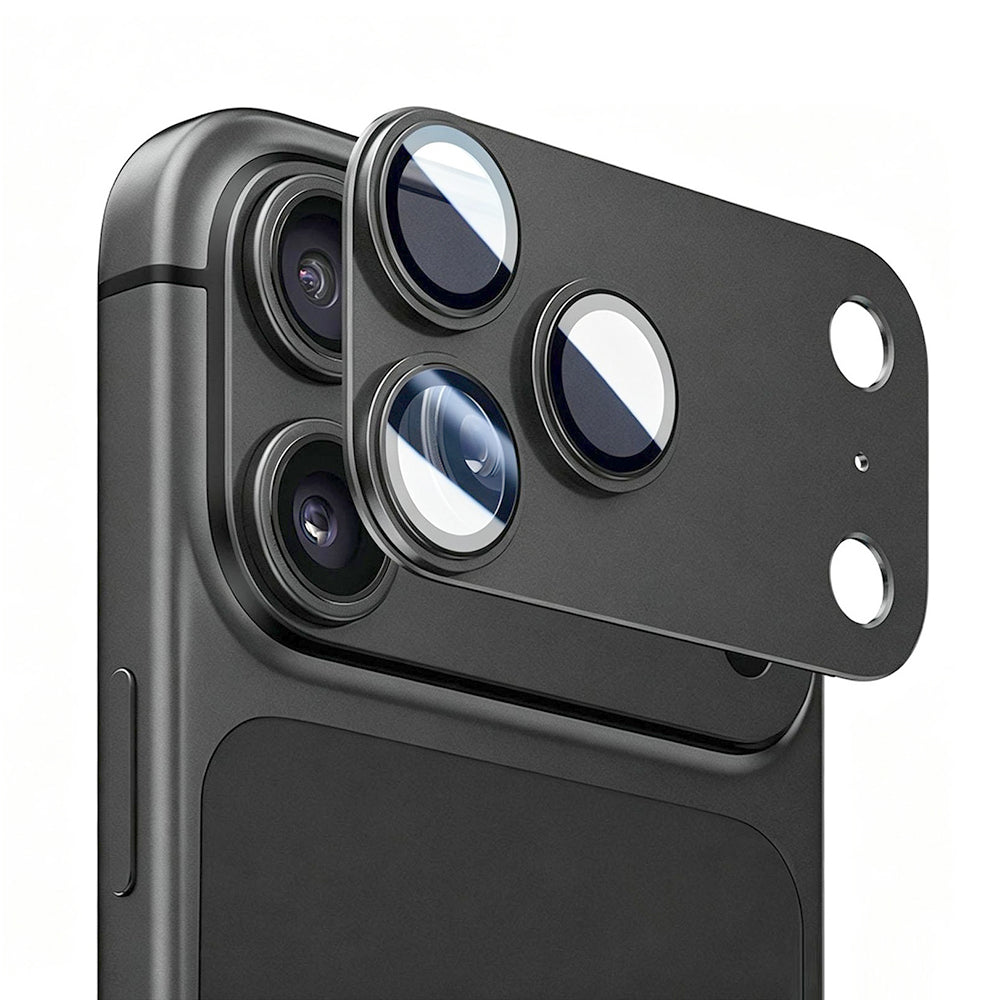 Protection pour caméra arrière Blueo Integrated Metal pour Apple iPhone 18 Pro Max, verre trempé, noire