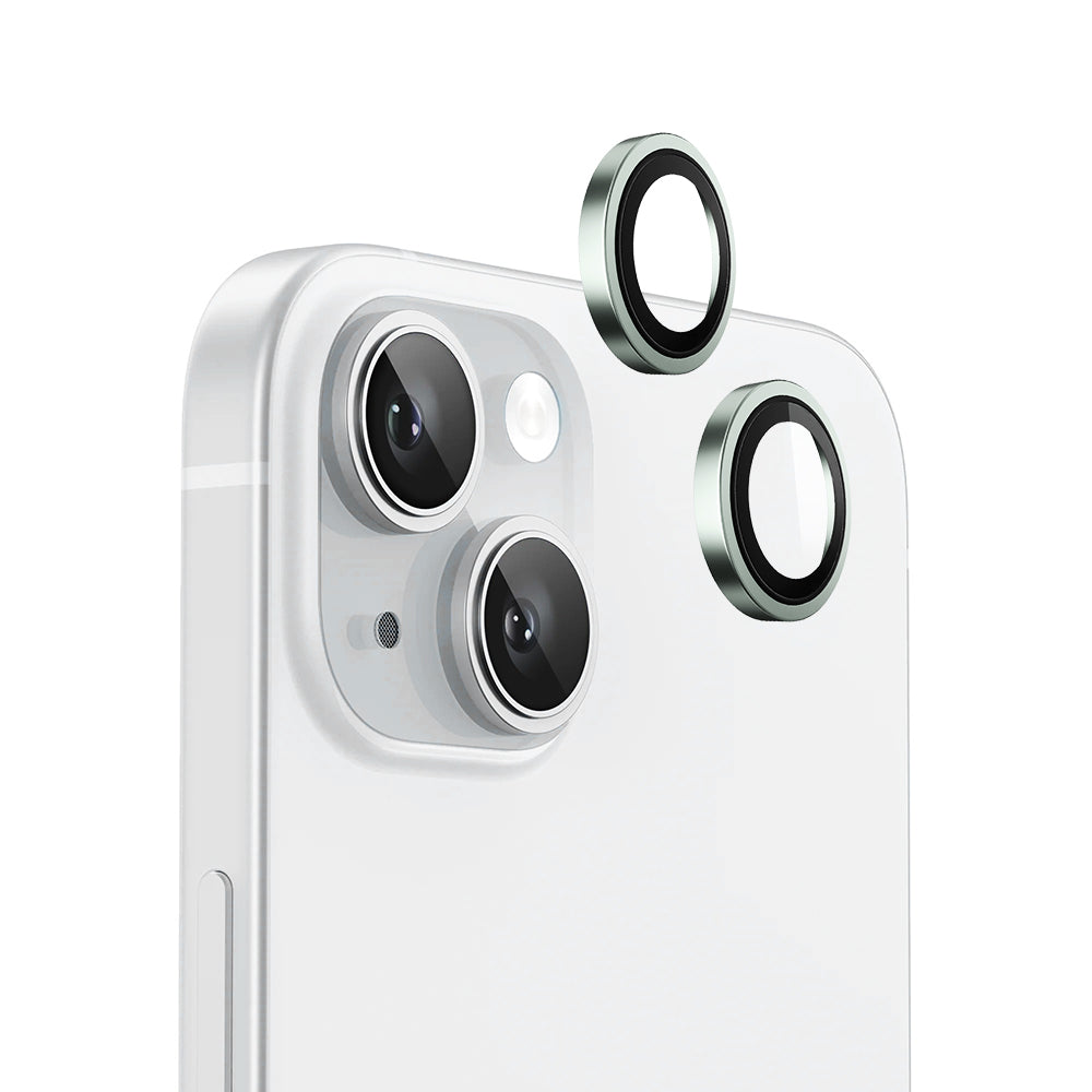 Pellicola protettiva per fotocamera posteriore Blueo Metal Frame per Apple iPhone 15 Plus / 15, Vetro temperato, Verde
