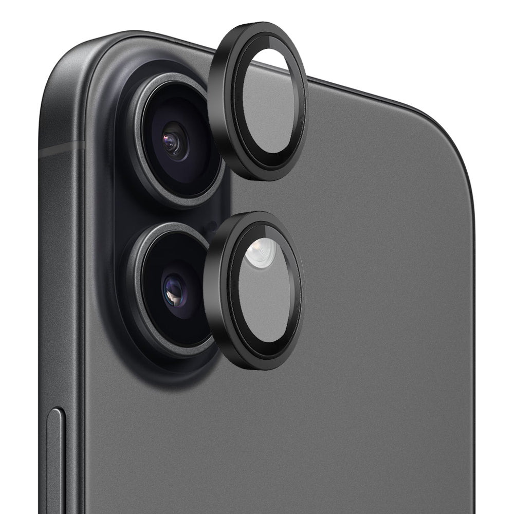 Film de protection pour caméra arrière Blueo Metal Frame pour Apple iPhone 17, Verre Trempé, Noir