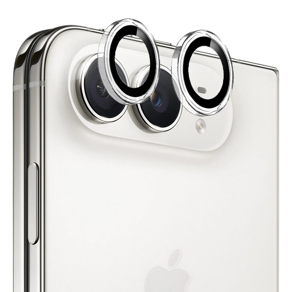 Blueo Schutzfolie für die Rückkamera mit Metallrahmen für Apple iPhone Duo, gehärtetes Glas, transparent