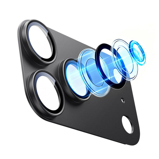 Film de protection pour caméra arrière ESR Armorite Pro pour Apple iPhone 18 Pro, Verre trempé, Noir