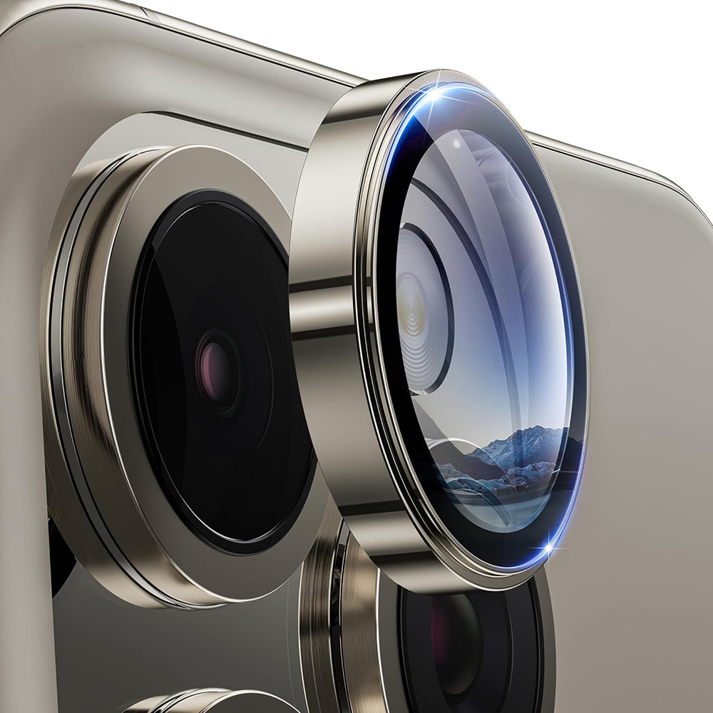 Film de protection pour caméra arrière Lito S+ pour Apple iPhone 16 Pro Max / 16 Pro, Verre trempé, Gris métallique