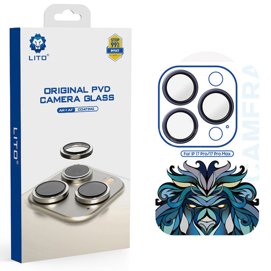 Pellicola Protettiva Posteriore Lito Titanium AR per Apple iPhone 17 Pro Max / 17 Pro, Vetro Temperato, Blu Marino