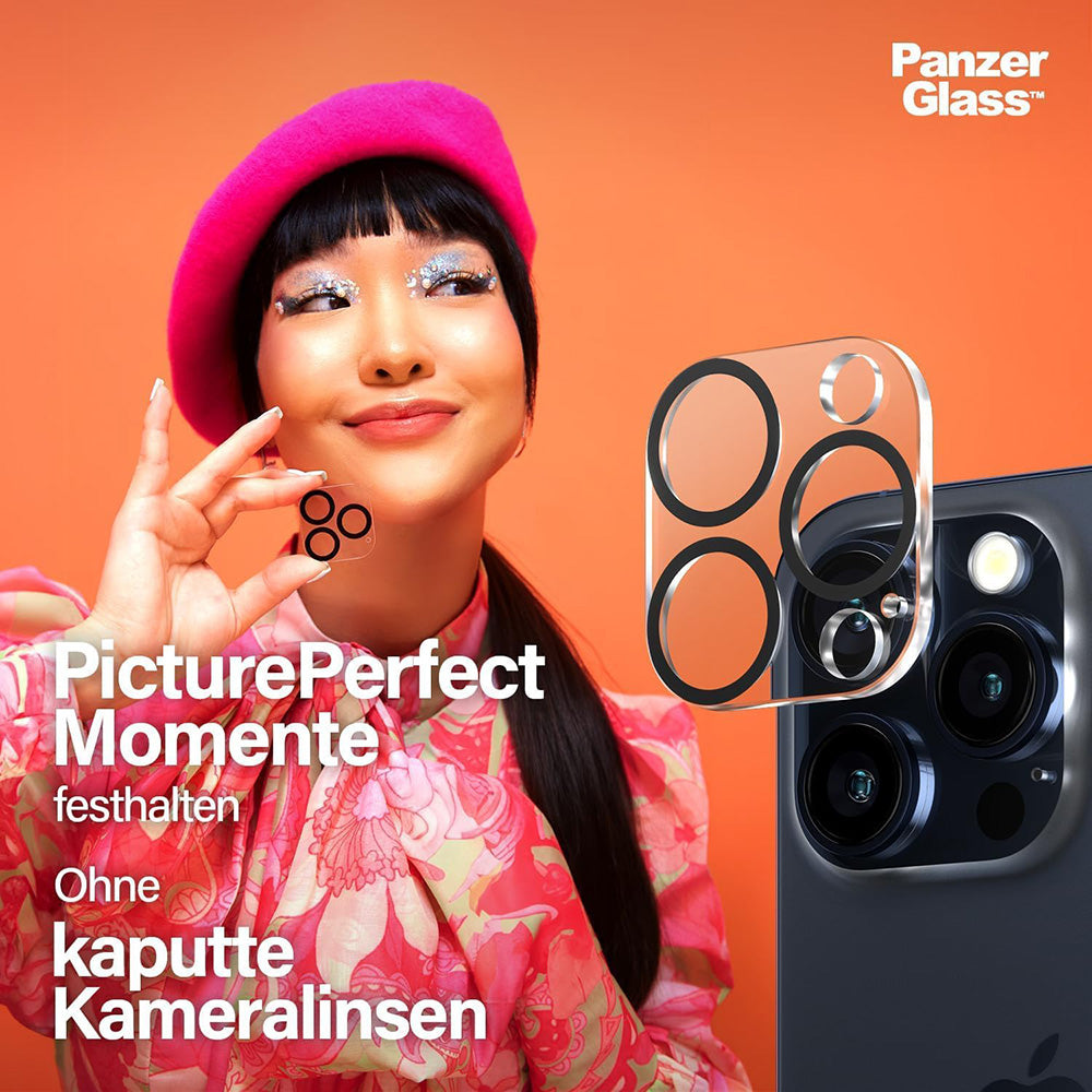 Film de protection Caméra Arrière PanzerGlass PicturePerfect pour Apple iPhone 16 Pro Max / 16 Pro, Verre Trempé, Transparent