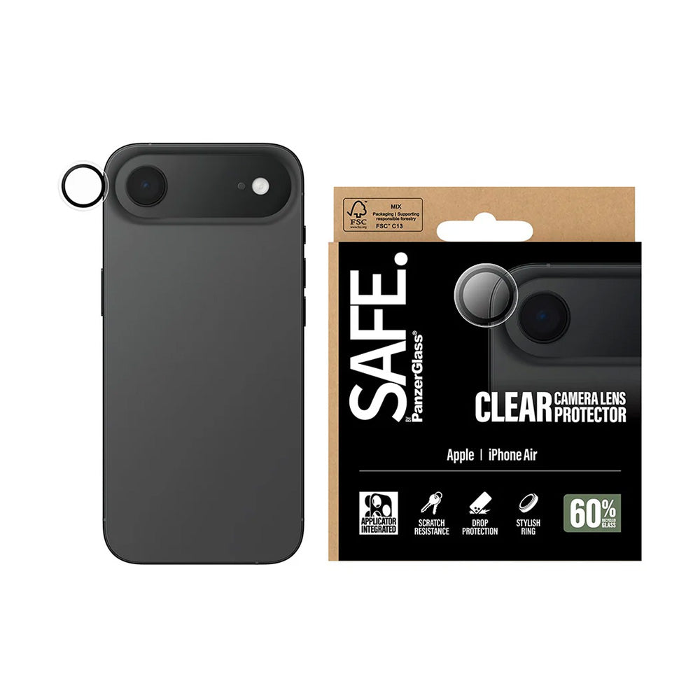 Film de protection pour caméra arrière PanzerGlass Safe. pour Apple iPhone 17 Air, Verre Trempé, Transparent