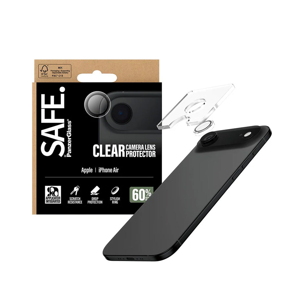 Film de protection pour caméra arrière PanzerGlass Safe. pour Apple iPhone 17 Air, Verre Trempé, Transparent