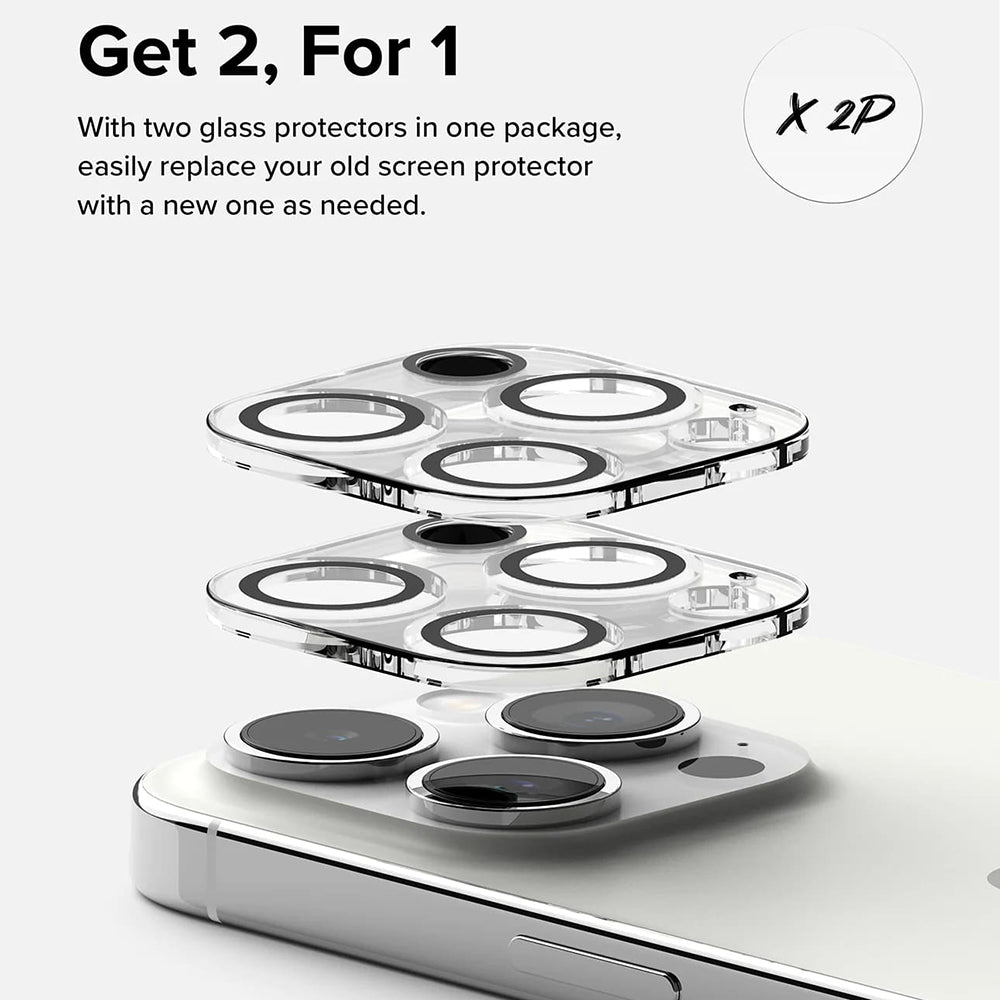 Ringke Rückkamera-Schutzfolie für Apple iPhone 15 Pro, gehärtetes Glas, 2er-Set, transparent