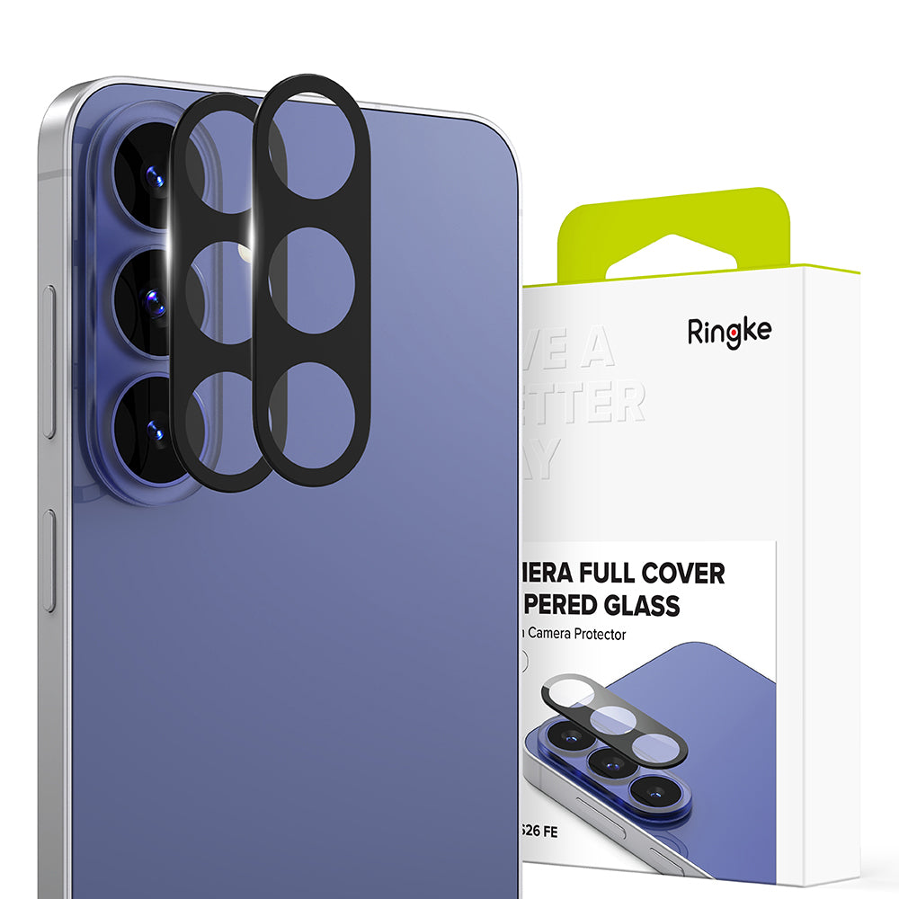 Ringke Rückkamera-Schutzfolie für Samsung Galaxy S26 FE S741, gehärtetes Glas, 2er-Set, schwarz