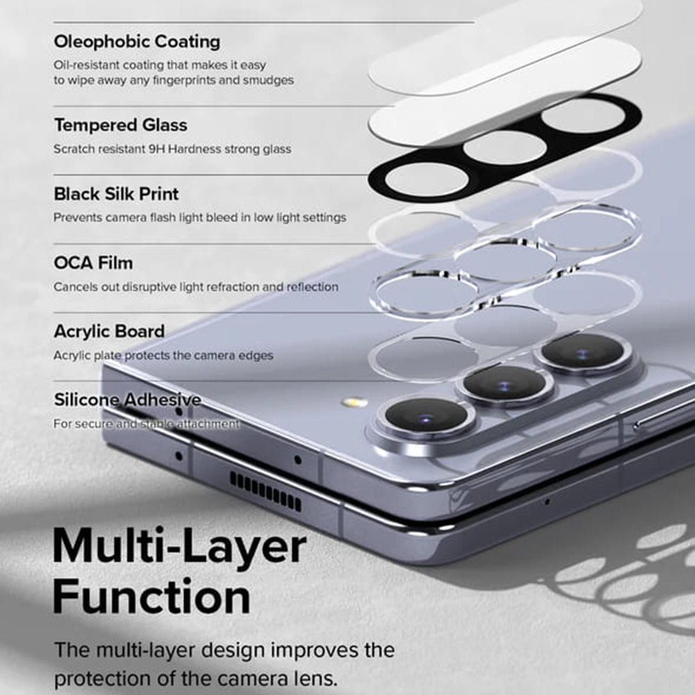 Ringke Rückkamera-Schutzfolie für Samsung Galaxy Z Fold5 F946, gehärtetes Glas, 2 Stück Set, transparent